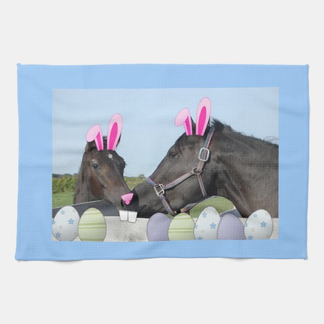 Easter Pony and Horse Tea Towel (Horizontal)