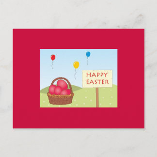 Easter Postcard in Red