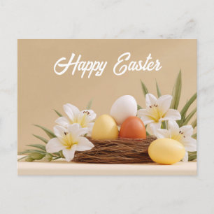 Easter Postcard with Easter Eggs