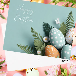 Easter Postcard with Easter Eggs