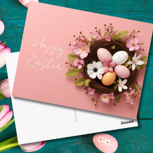 Easter Postcard with Easter Eggs