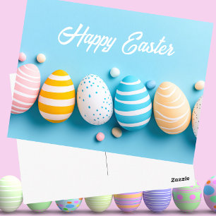Easter Postcard with Easter Eggs