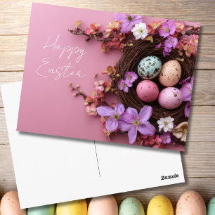 Easter Postcard with Easter Eggs