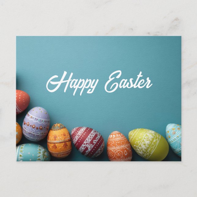 Easter Postcard with Easter Eggs (Front)