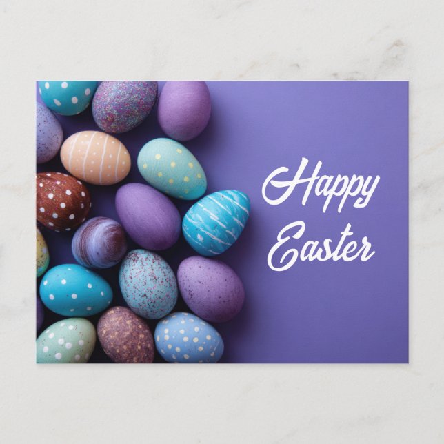 Easter Postcard with Easter Eggs (Front)