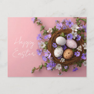 Easter Postcard with Easter Eggs