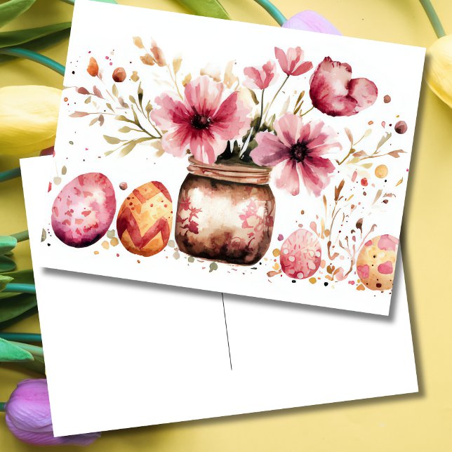 Easter Postcard with Easter Eggs and Flowers (Creator Uploaded)