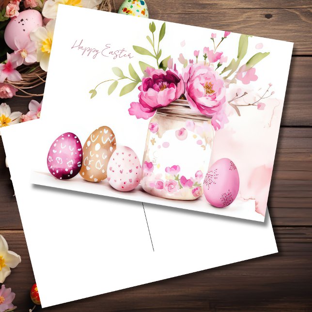 Easter Postcard with Easter Eggs and Flowers (Creator Uploaded)
