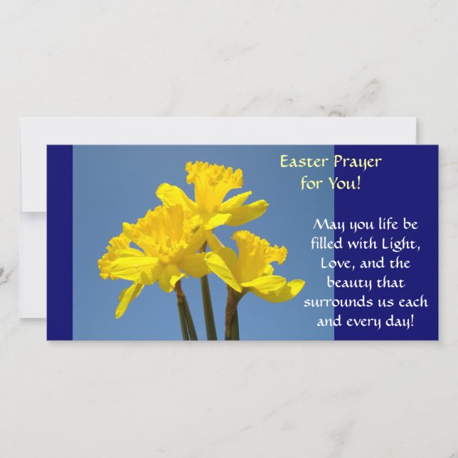 Easter Prayer Cards Daffodils Flowers Spring (Front)