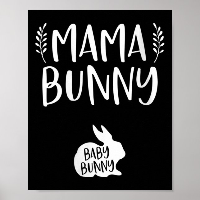 Easter Pregnancy Announcement Mama Bunny Ba  Poster (Front)