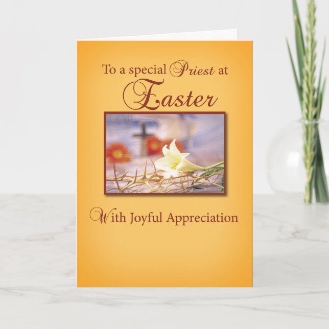 Easter Priest Appreciation Holiday Card (Front)