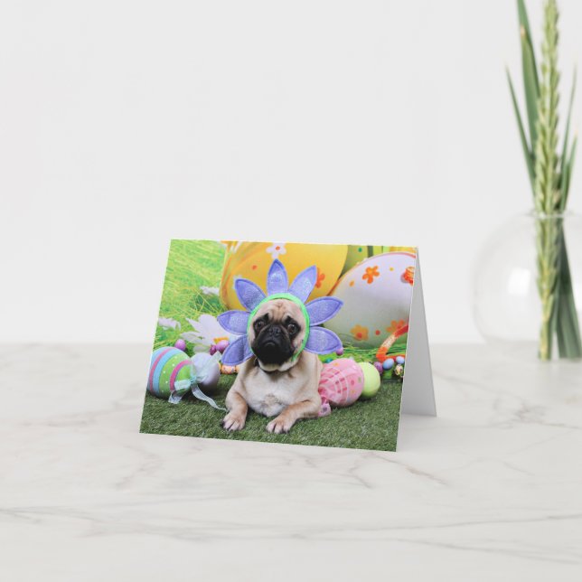 Easter - Pug - Louie Holiday Card (Front)
