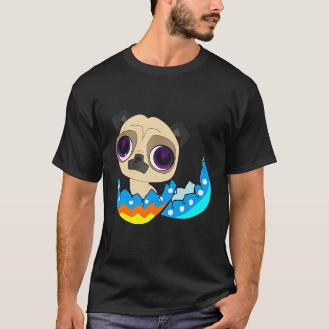 Easter Pug Shirt Pug And Egg Shirt Gift (Front)