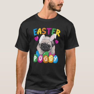 Easter Puggy Cute Dog French Pug Easter Day Egg Hu T-Shirt