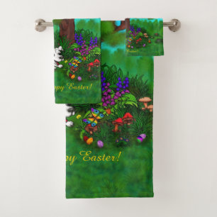 Easter - Puppy Capo and Butterfly Bath Towel Set
