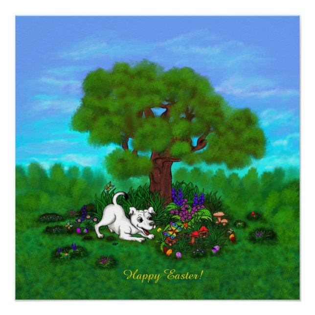 Easter - Puppy Capo and Butterfly Poster (Front)