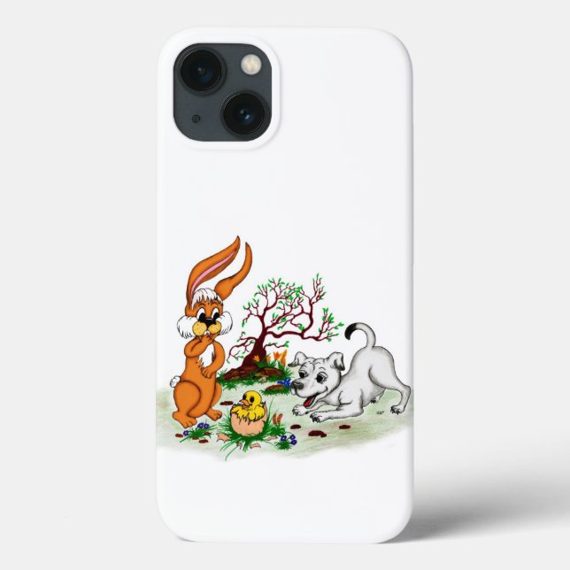 Easter - Puppy Capo Rabbit and Chick Case-Mate iPhone Case (Back)