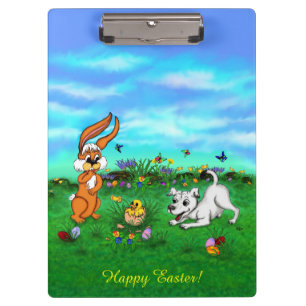 Easter - Puppy Capo Rabbit and Chick Clipboard