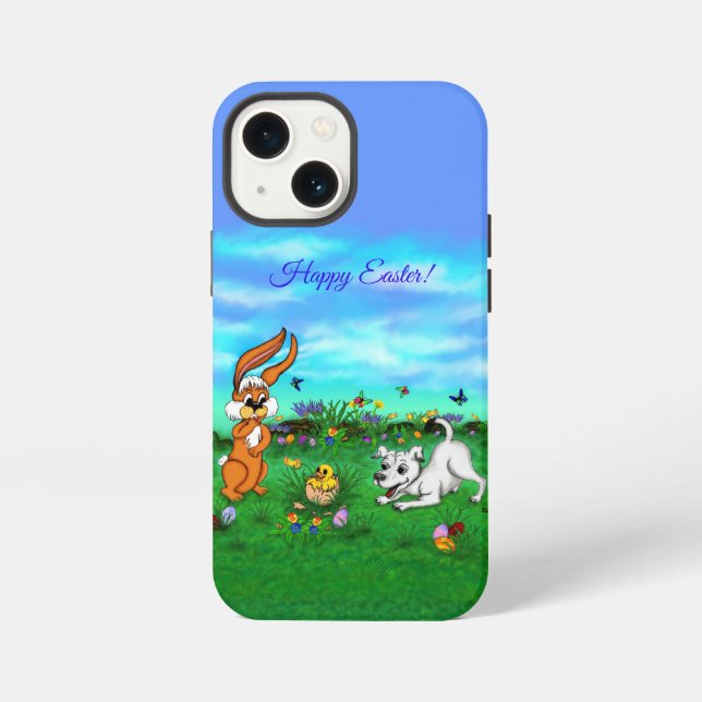 Easter - Puppy Capo Rabbit and Chick iPhone Case (Back)