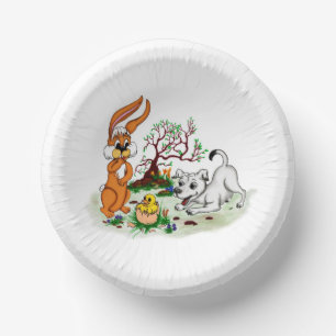 Easter - Puppy Capo Rabbit and Chick Paper Plate