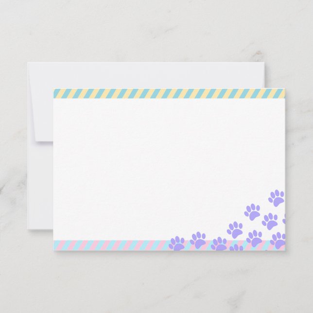 Easter Puppy Paw Prints Blank Card (Front)