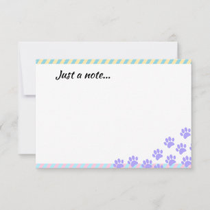 Easter Puppy Paw Prints Just a Note Card