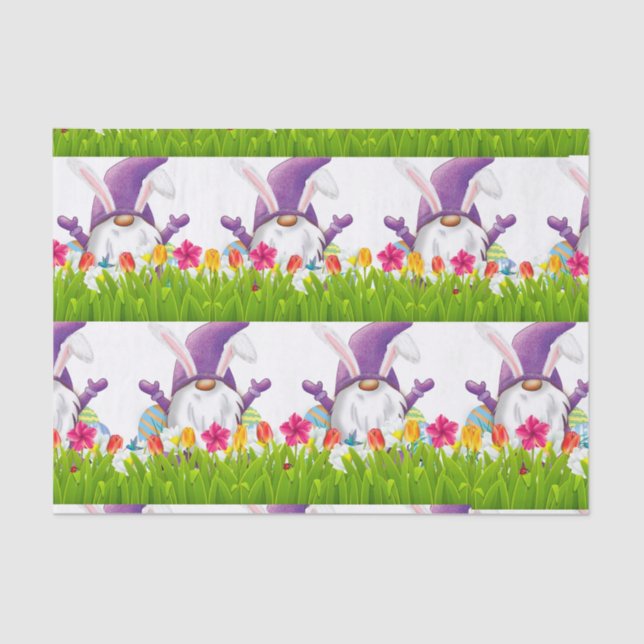 Easter Purple Gnome    Tissue Paper (Front)