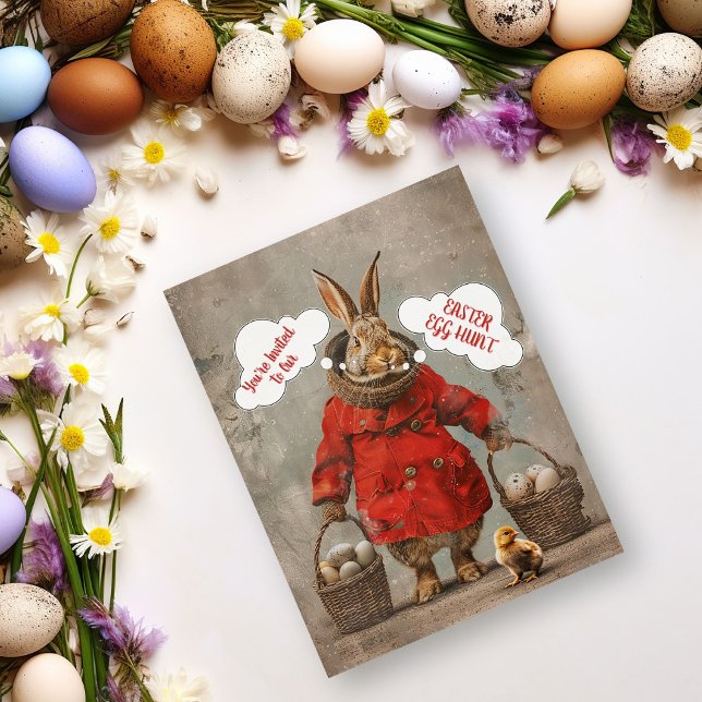 Easter Rabbit and Eggs Easter Egg Hunt Holiday Postcard (Creator Uploaded)