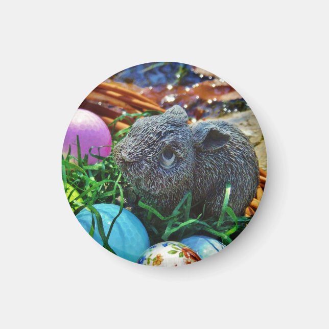 Easter Rabbit and golf ball basket Magnet (Front)