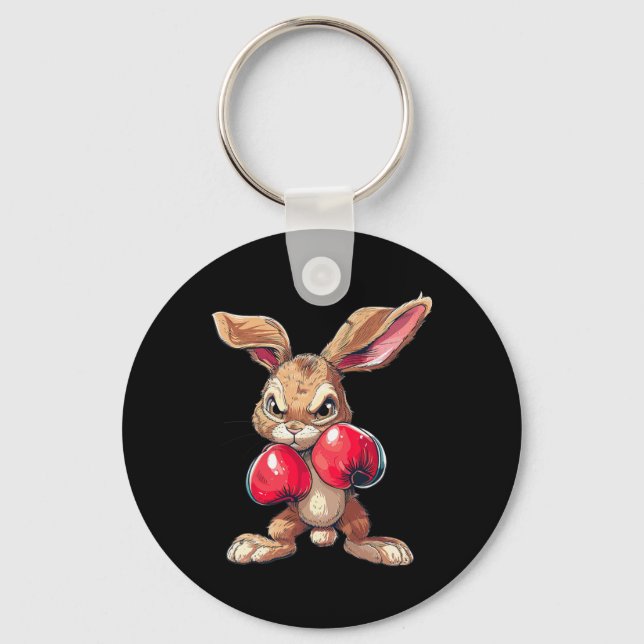 Easter Rabbit Bunny Boxer Boxing Kickboxing Martia Key Ring (Front)