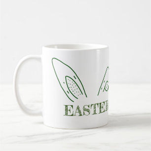 Easter rabbit bunny ears add name text editable te coffee mug