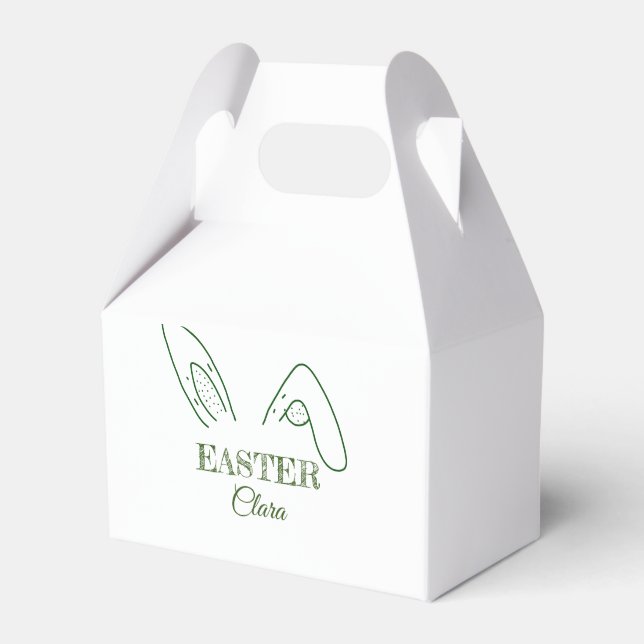 Easter rabbit bunny ears add name text editable te favour box (Front Side)