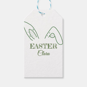 Easter rabbit bunny ears add name text editable te gift tags