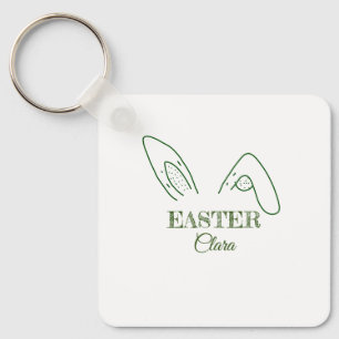 Easter rabbit bunny ears add name text editable te key ring