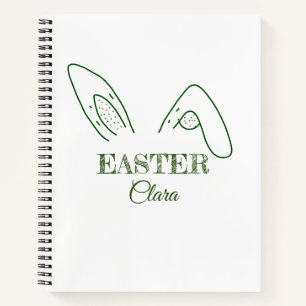 Easter rabbit bunny ears add name text editable te notebook