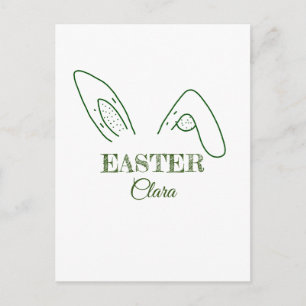 Easter rabbit bunny ears add name text editable te postcard