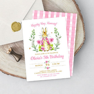 Easter Rabbit Bunny Girl Birthday Invitation