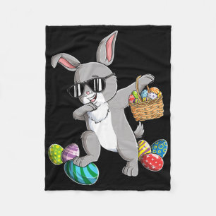 Easter Rabbit Cool Dabbing Bunny Egg Easter Boys G Fleece Blanket
