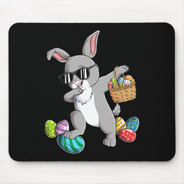 Easter Rabbit Cool Dabbing Bunny Egg Easter Boys G Mouse Pad (Front)