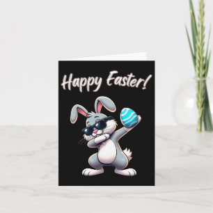 Easter Rabbit Dabbing Eggs Dab Boys Girls Kids Bun Card
