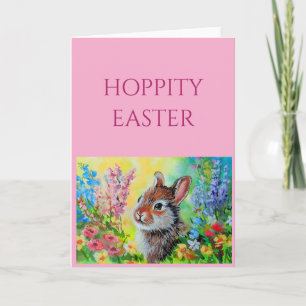 Easter Rabbit Folded Greeting Card