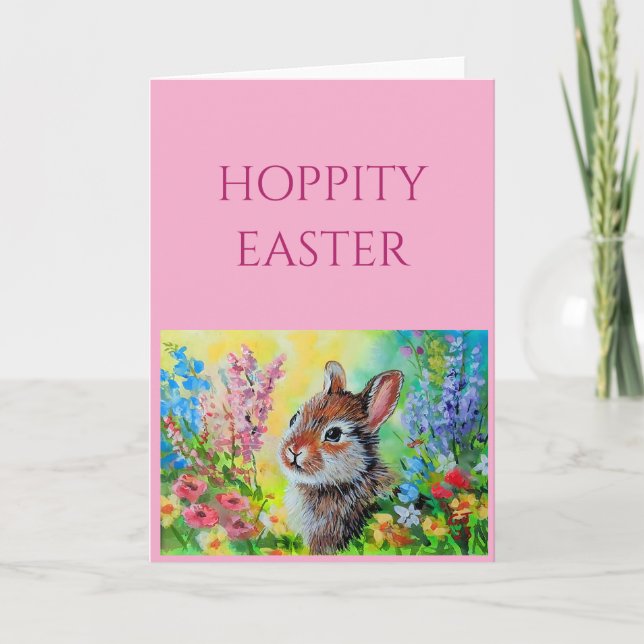 Easter Rabbit Folded Greeting Card (Front)