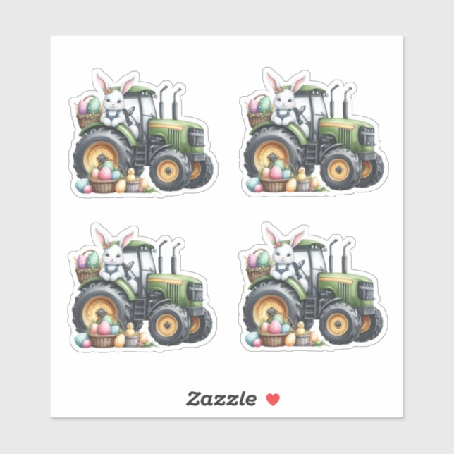 Easter Rabbit Green Tractor Eggs (Sheet)