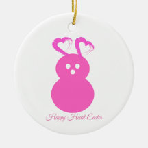 Easter Rabbit Heart Ornament