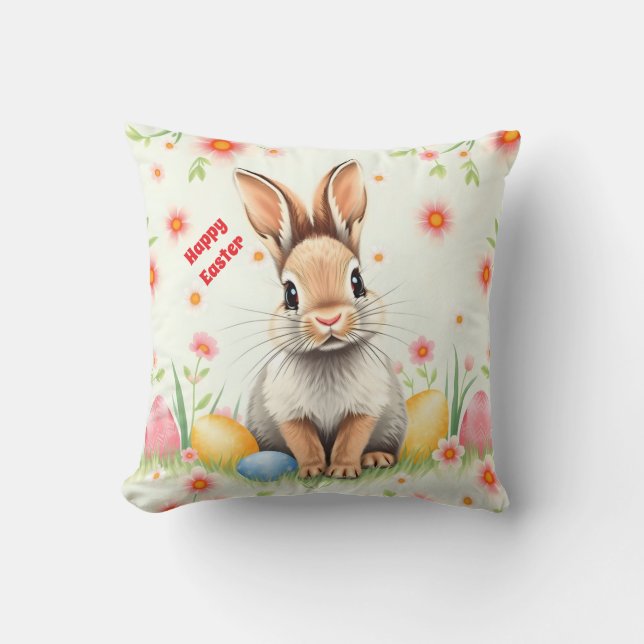 Easter Rabbit Holiday Modern Collection Cushion (Front)