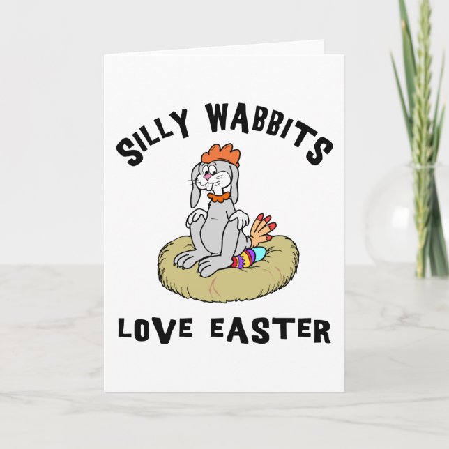 Easter Rabbit Love Easter Holiday Card (Front)