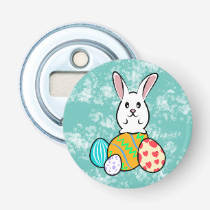 Easter Rabbit on Easter Eggs Bottle Opener
