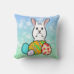 Easter Rabbit on Easter Eggs Cushion