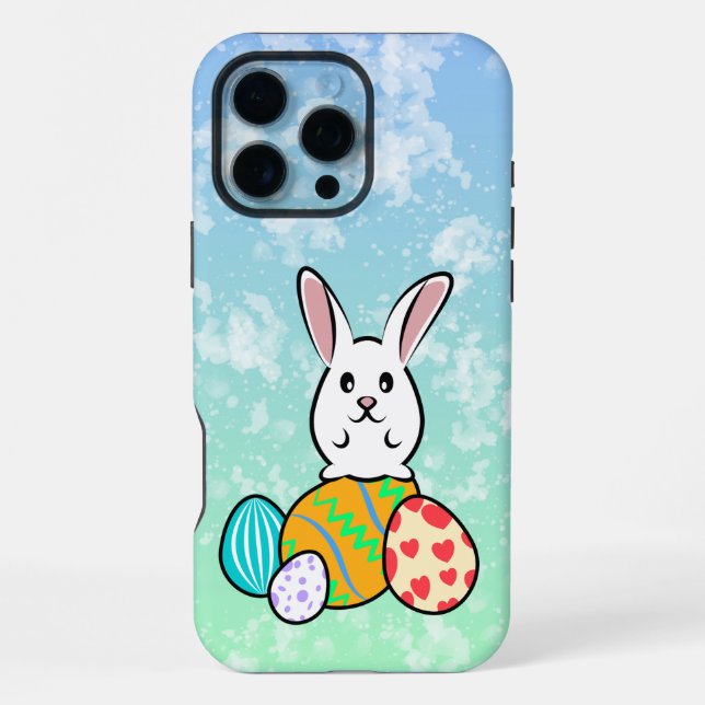 Easter Rabbit on Easter Eggs iPhone Case (Back)