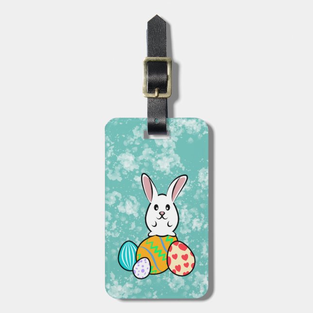 Easter Rabbit on Easter Eggs Luggage Tag (Front Vertical)